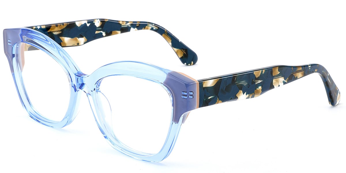 Acetate Cat Eye Frame translucent-blue