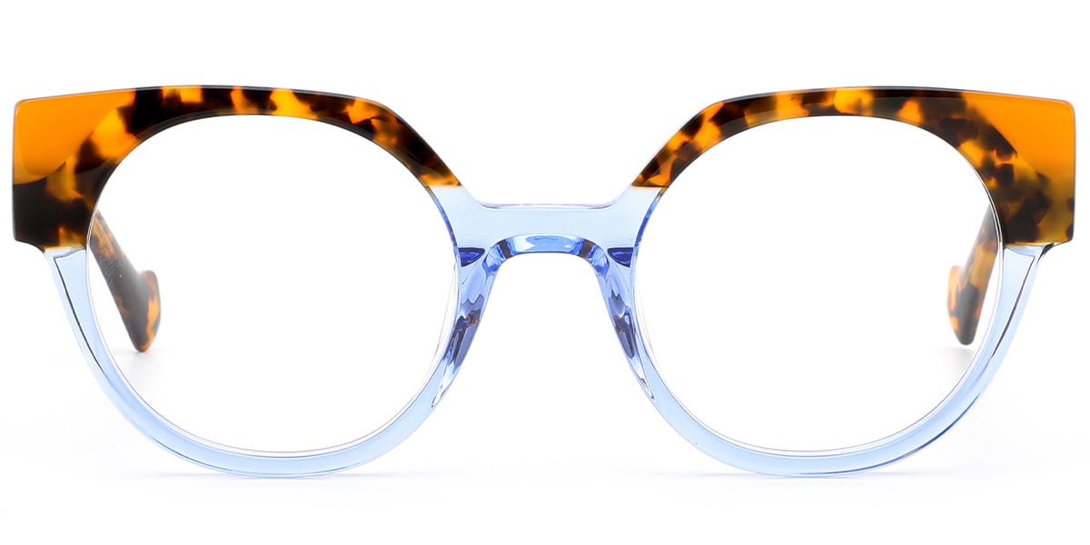 Acetate Cat Eye Frame pattern-blue