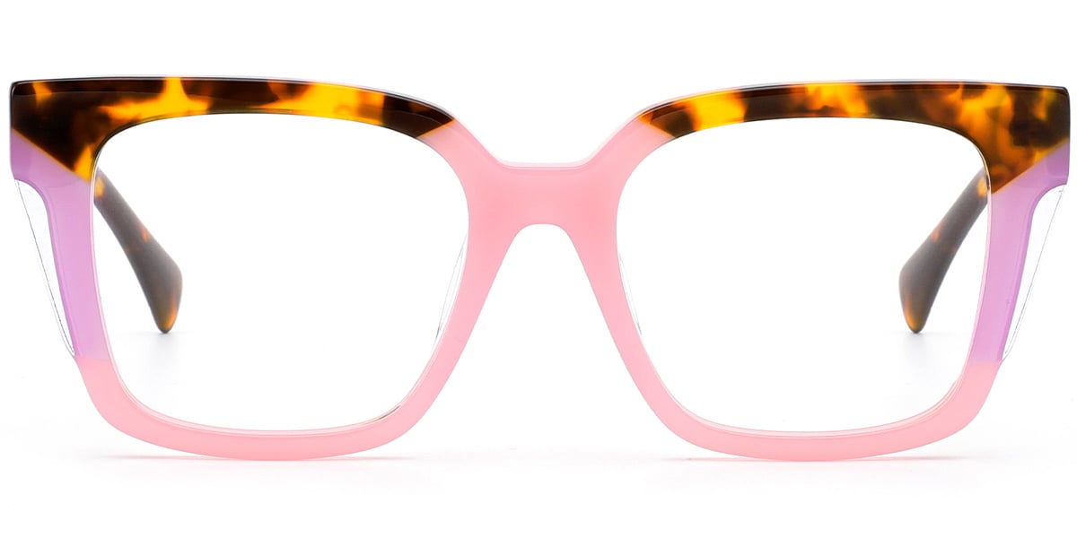 Acetate Square Frame pattern-pink