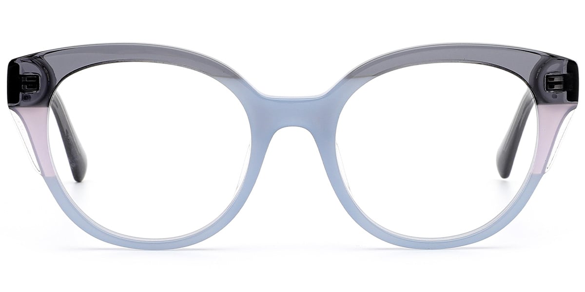 Acetate Cat Eye Frame pattern-blue