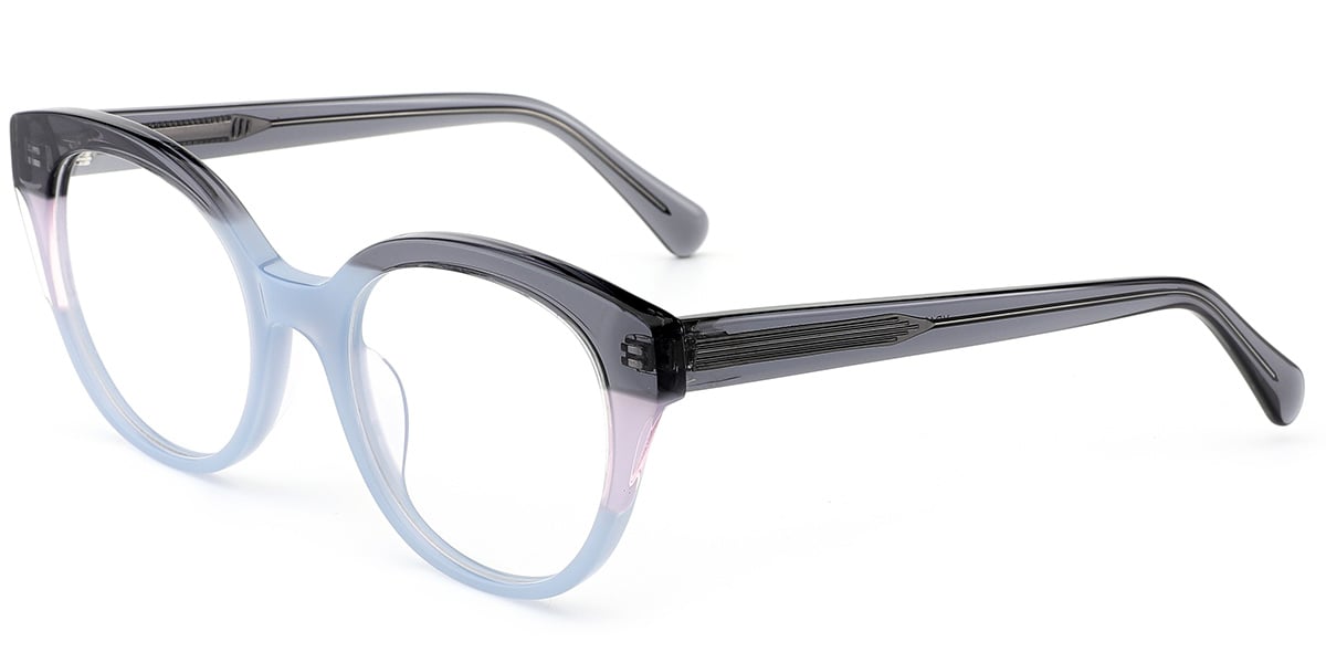 Acetate Cat Eye Frame pattern-blue