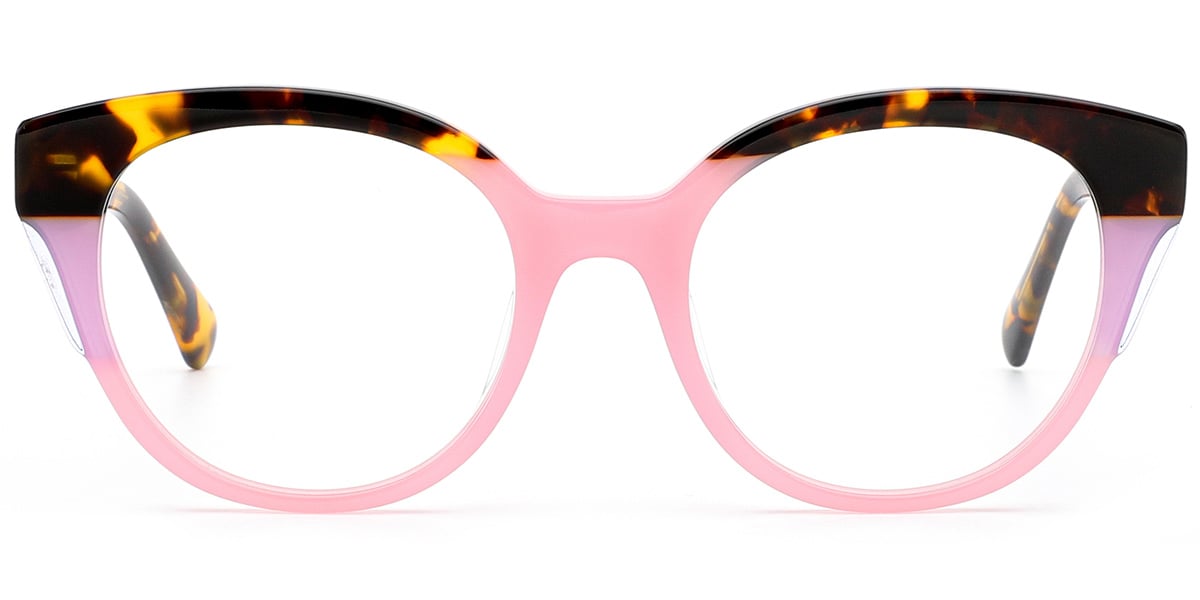 Acetate Cat Eye Frame pattern-pink