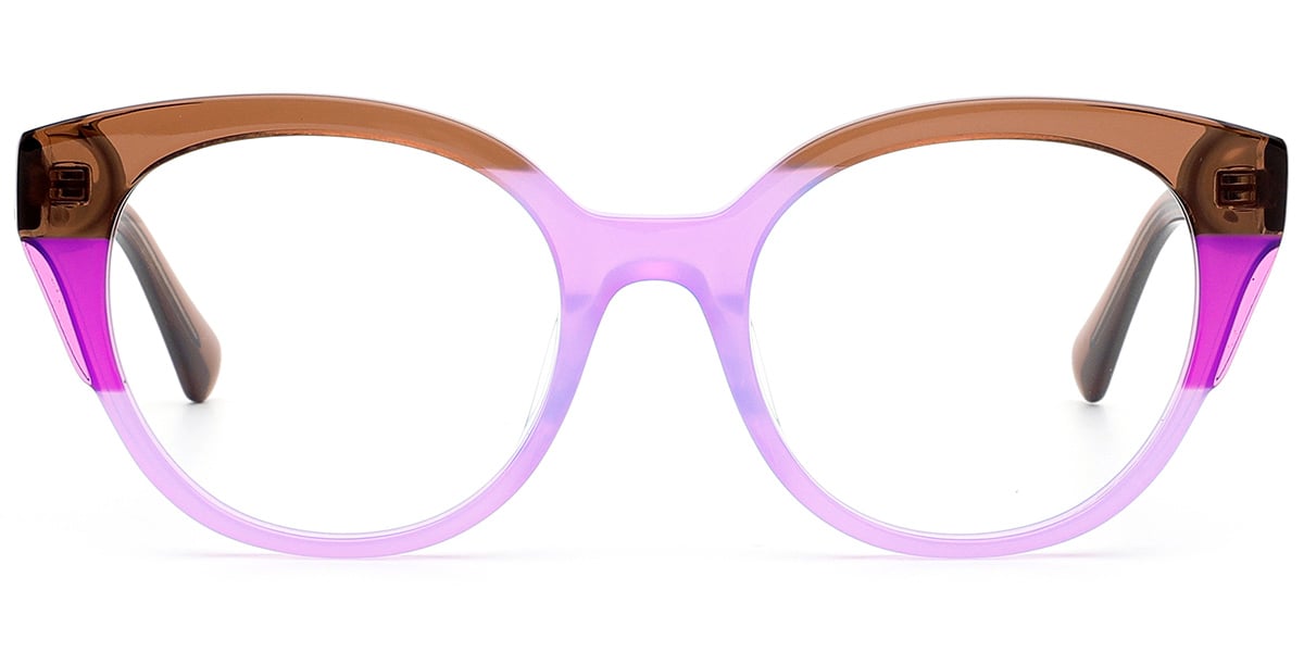 Acetate Cat Eye Frame pattern-purple