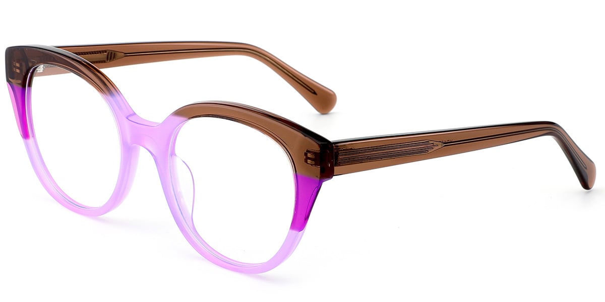 Acetate Cat Eye Frame pattern-purple