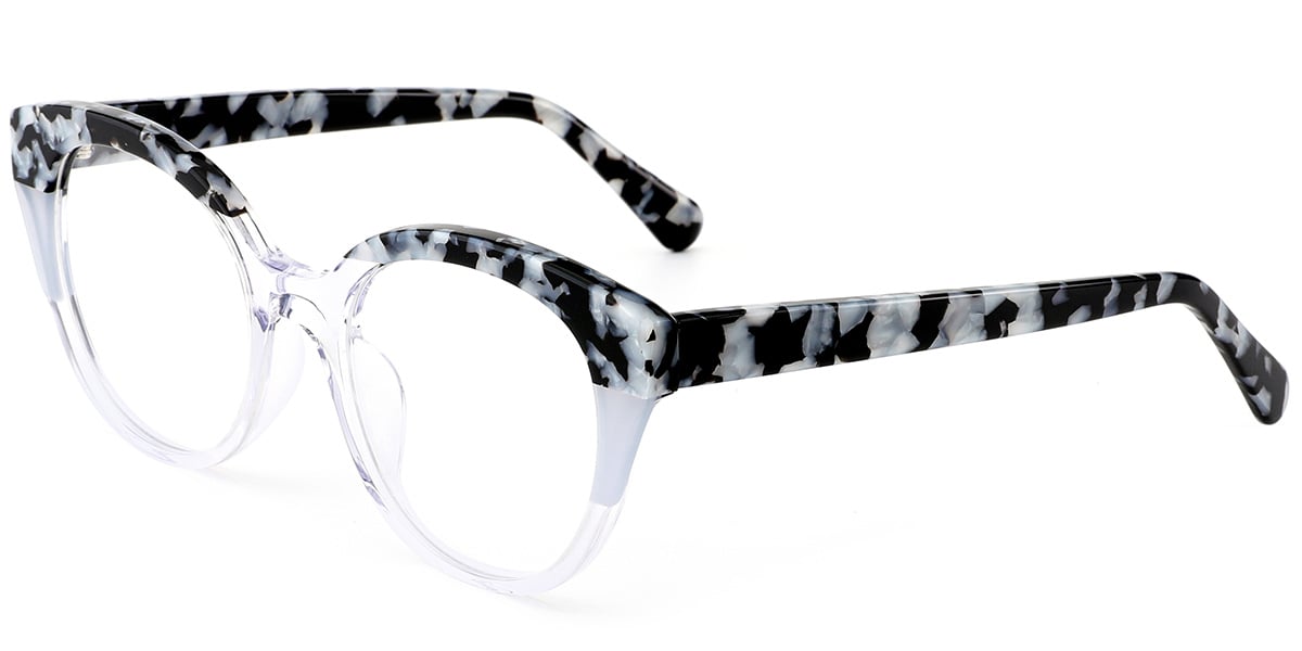 Acetate Cat Eye Frame pattern-translucent