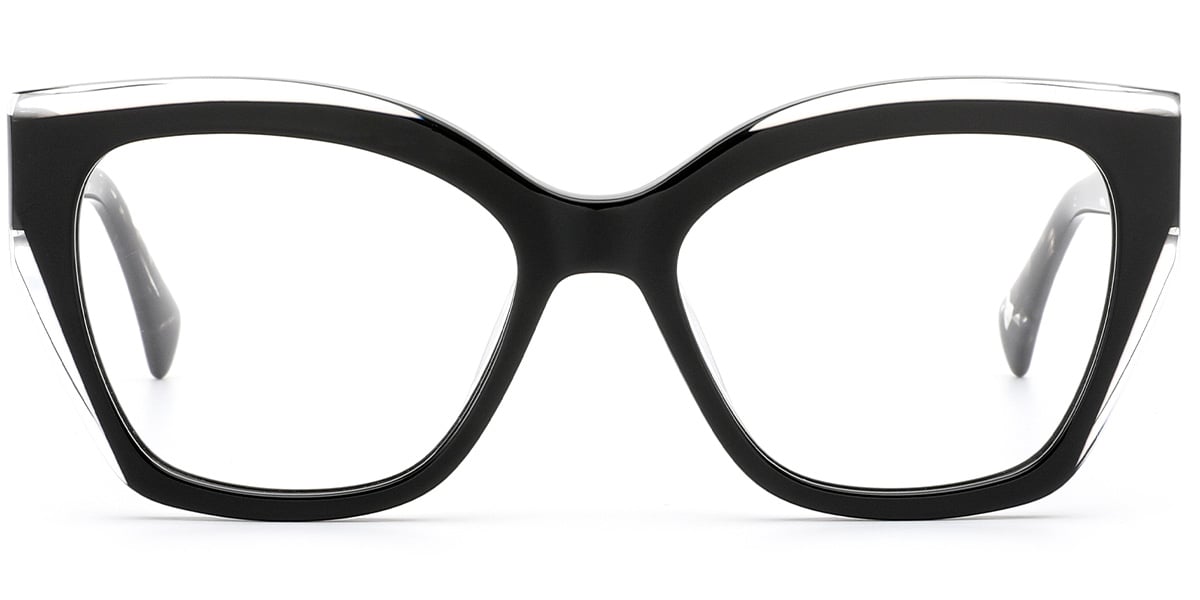 Acetate Cat Eye Frame pattern-black