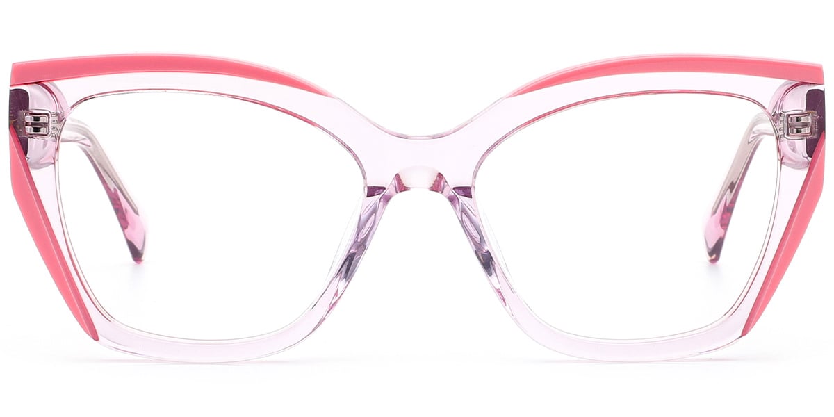 Acetate Cat Eye Frame pattern-pink