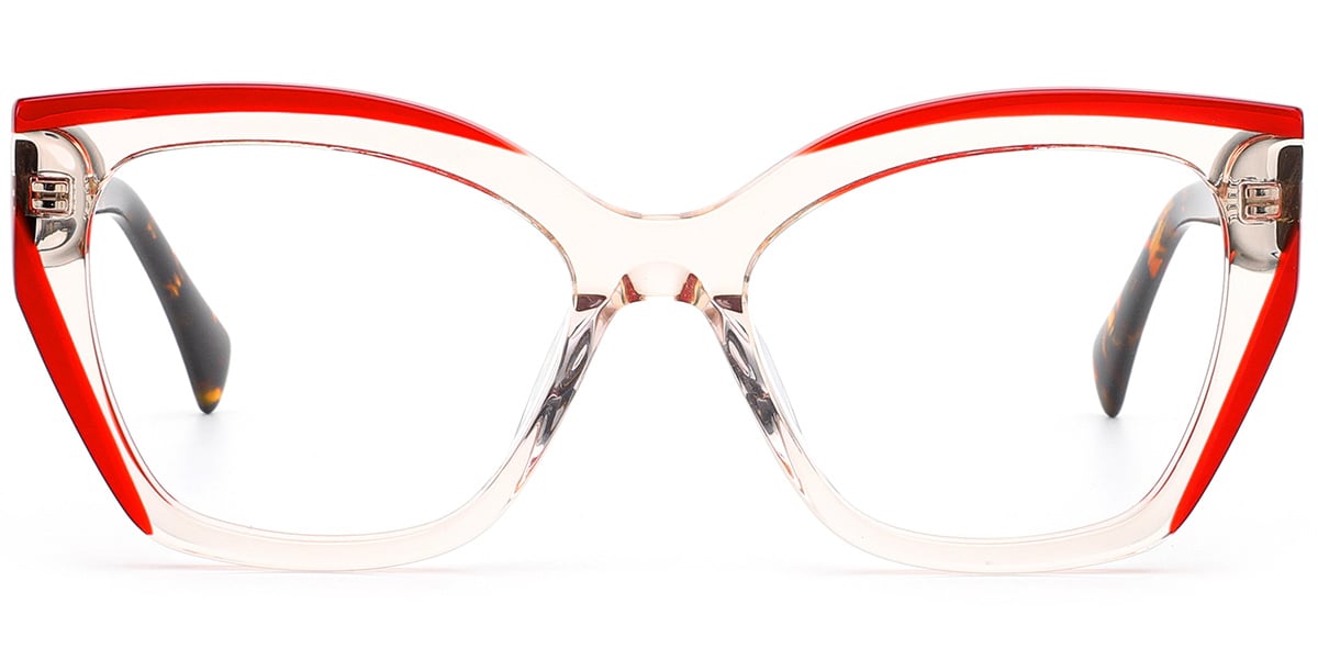 Acetate Cat Eye Frame pattern-brown