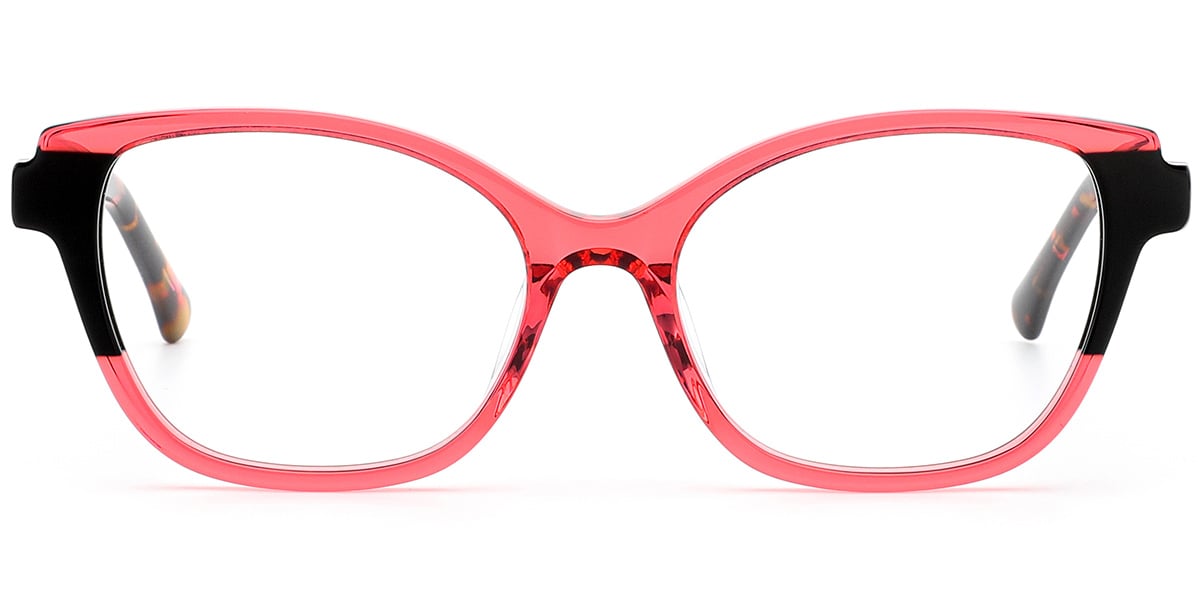 Acetate Cat Eye Frame pattern-red