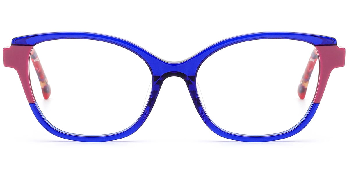 Acetate Cat Eye Frame pattern-blue