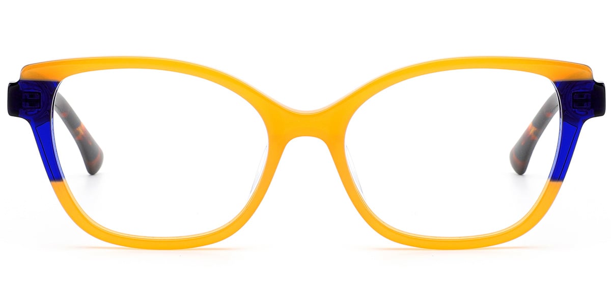 Acetate Cat Eye Frame pattern-yellow