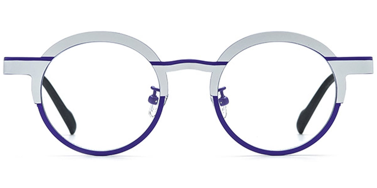 Titanium Round Frame pattern-white