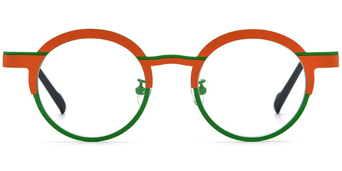 Titanium Round Frame pattern-orange