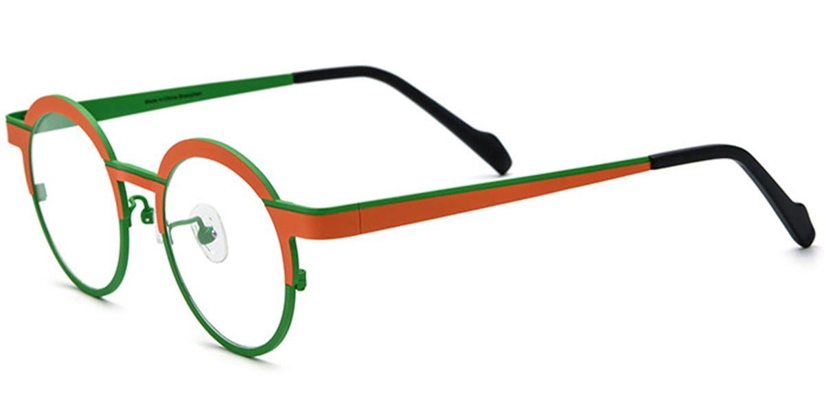 Titanium Round Frame pattern-orange