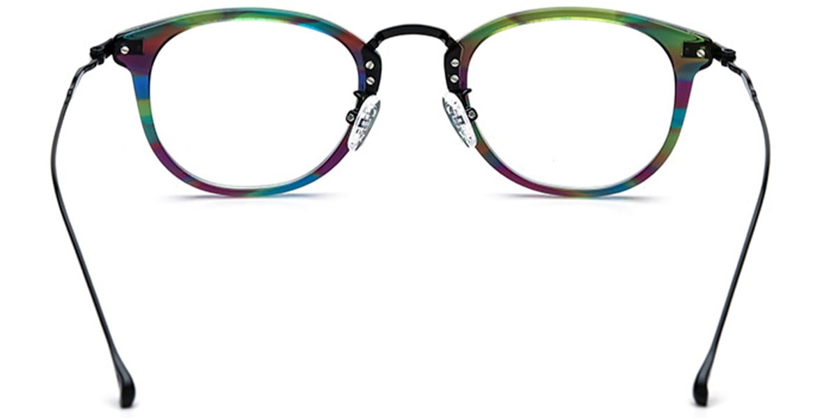 Acetate & Titanium Oval Frame pattern-green