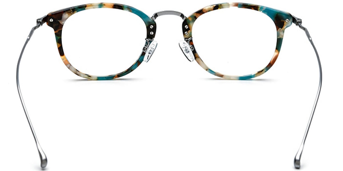 Acetate & Titanium Oval Frame pattern-brown