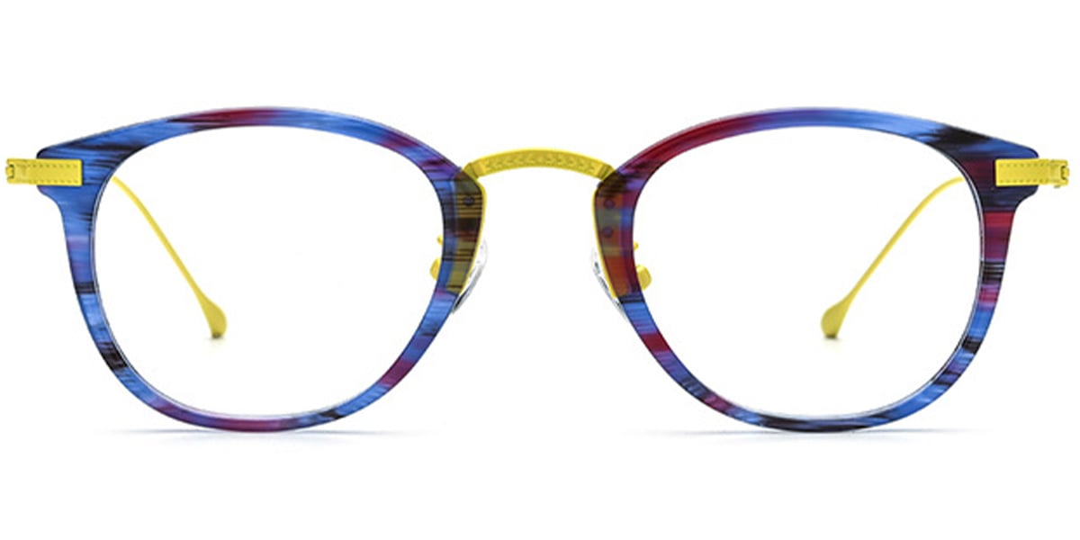 Acetate & Titanium Oval Frame pattern-rose