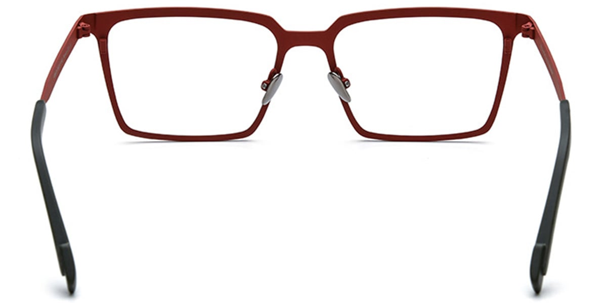 Titanium Rectangle Frame pattern-red