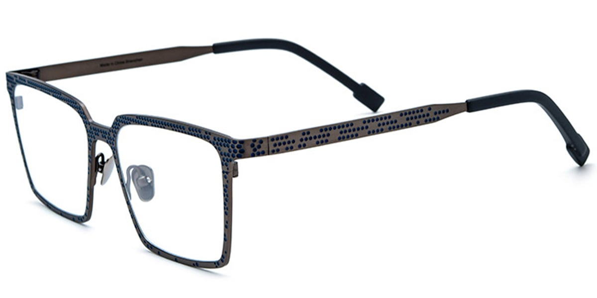 Titanium Rectangle Frame pattern-blue