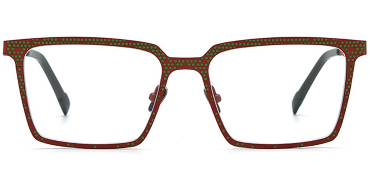 Titanium Rectangle Frame pattern-red