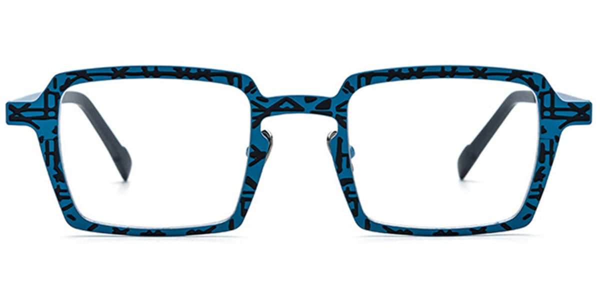 Titanium Square Frame pattern-blue