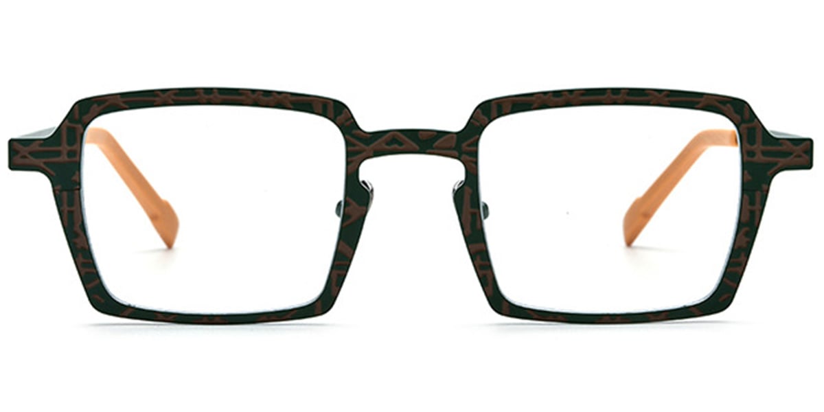 Titanium Square Frame pattern-green