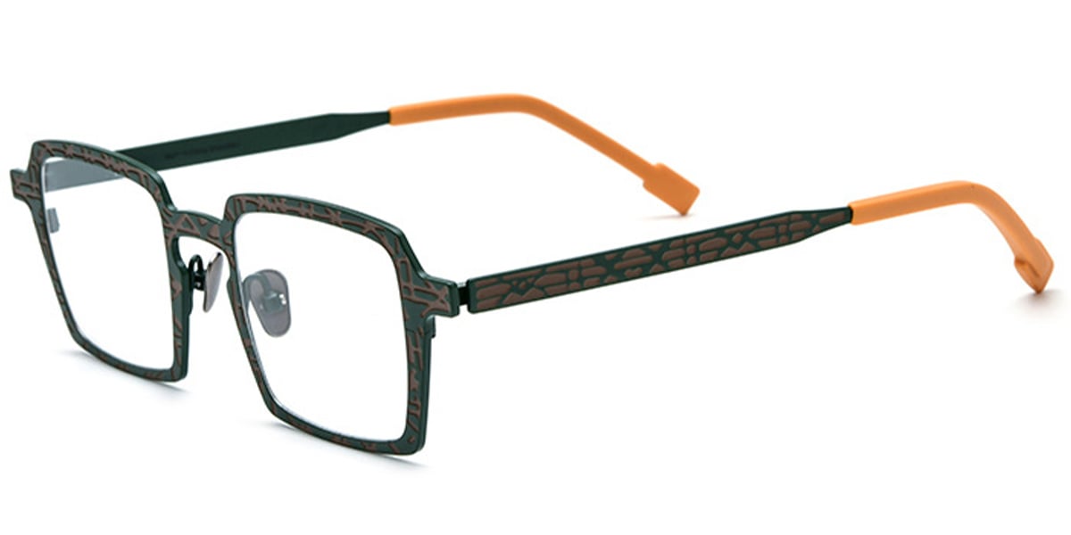 Titanium Square Frame pattern-green