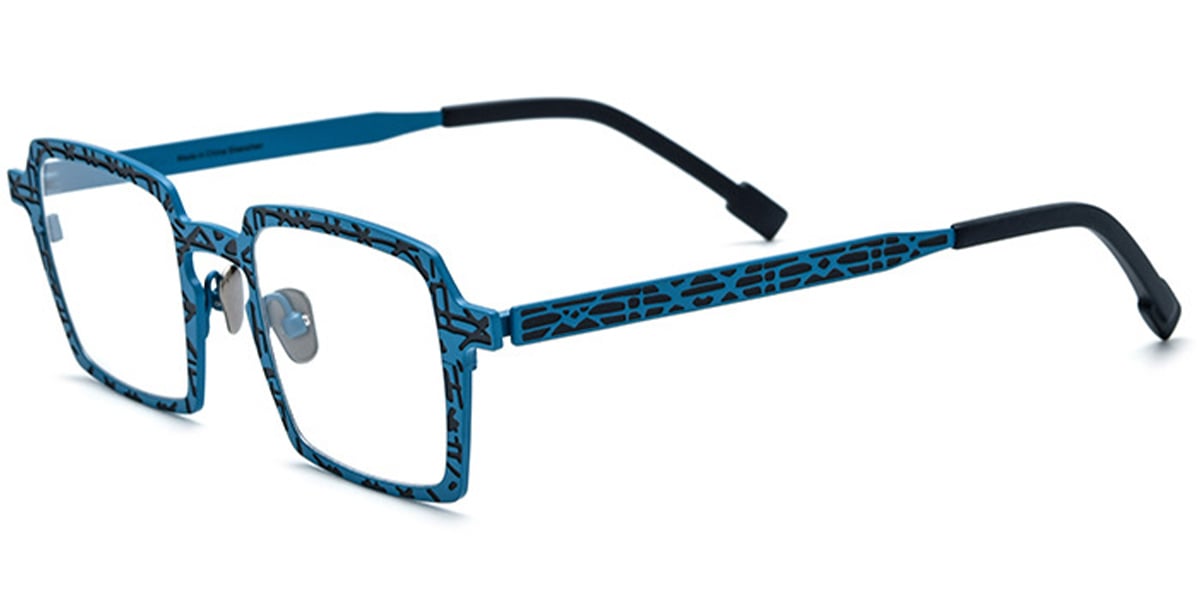 Titanium Square Frame pattern-blue