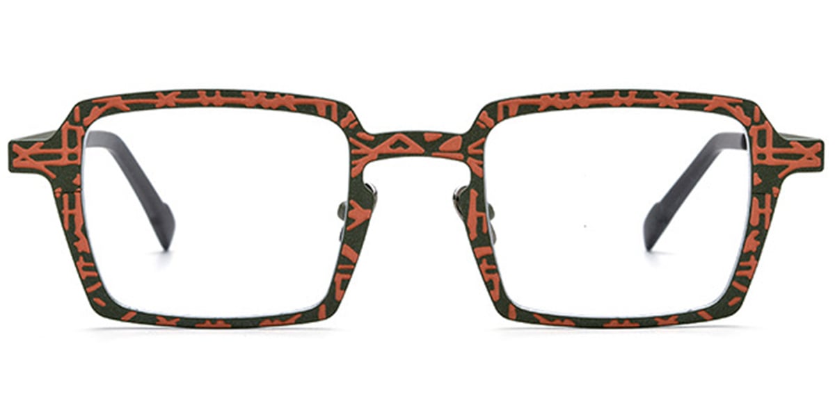 Titanium Square Frame pattern-orange