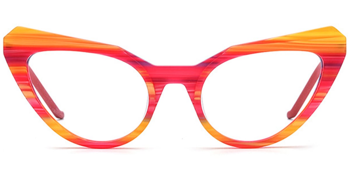 Acetate Cat Eye Frame pattern-yellow