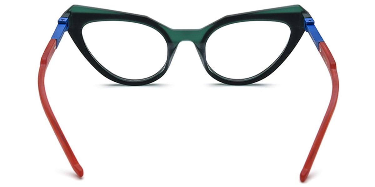 Acetate Cat Eye Frame pattern-green