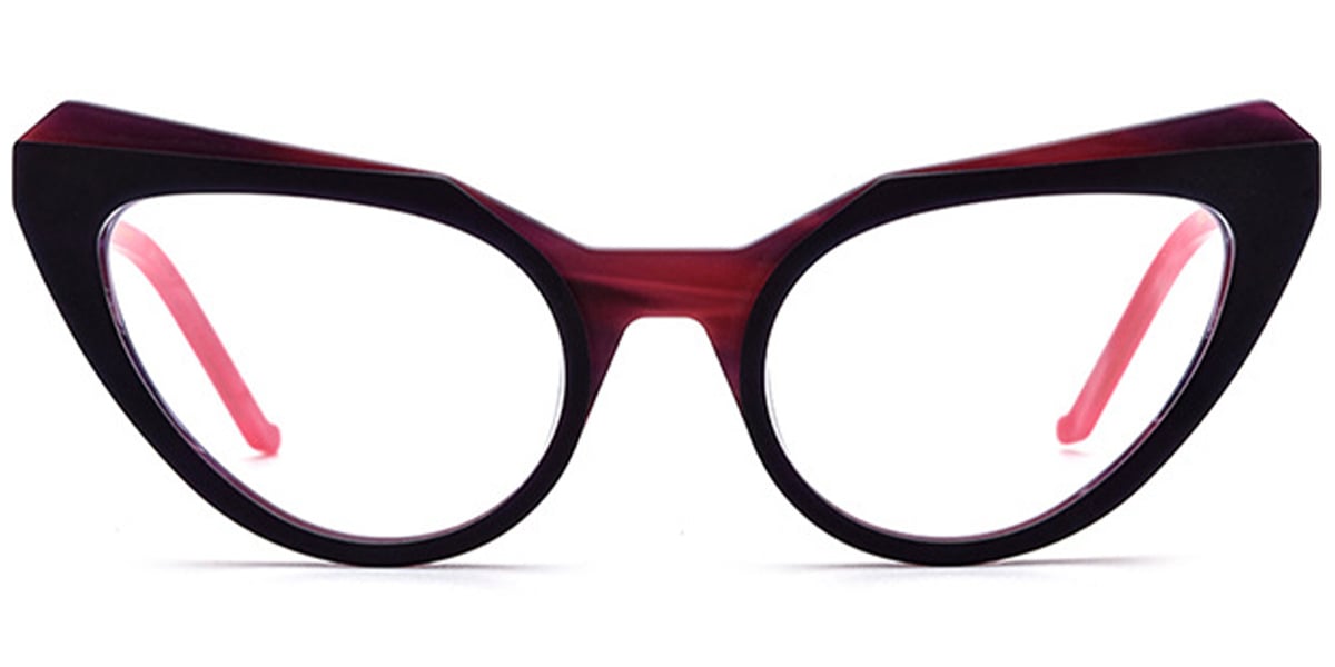 Acetate Cat Eye Frame pattern-purple