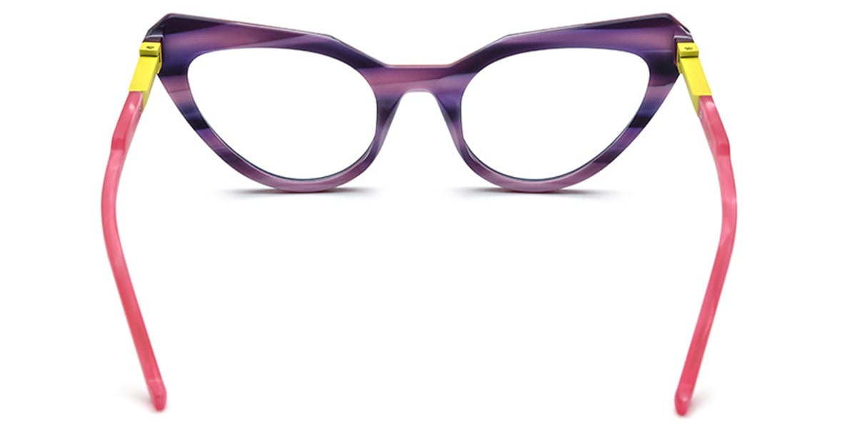 Acetate Cat Eye Frame pattern-purple