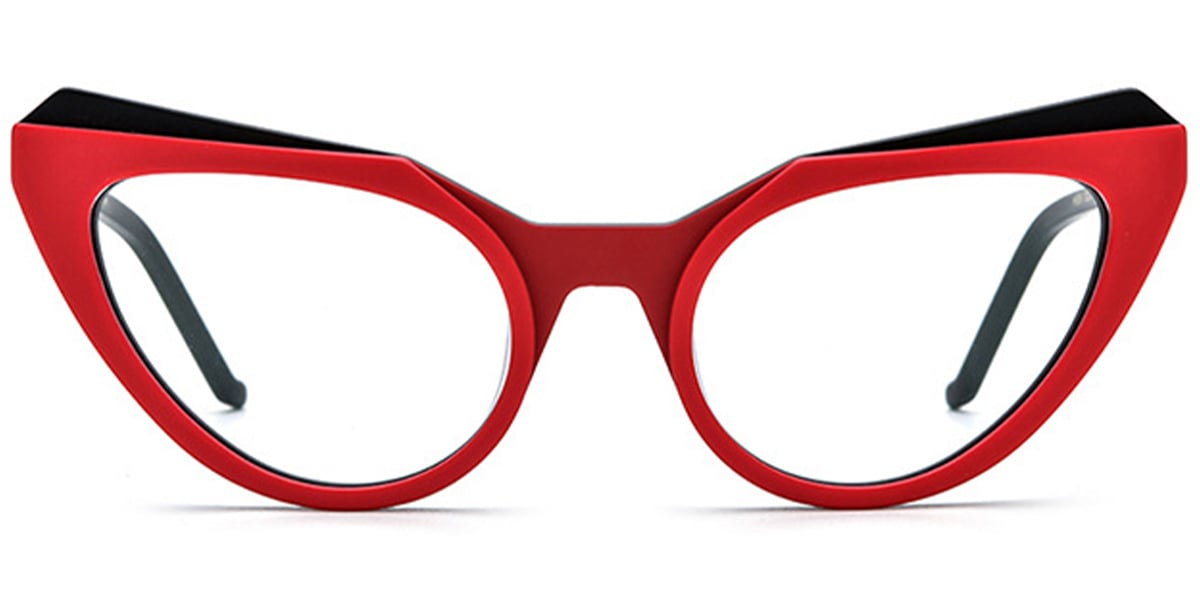 Acetate Cat Eye Frame pattern-red