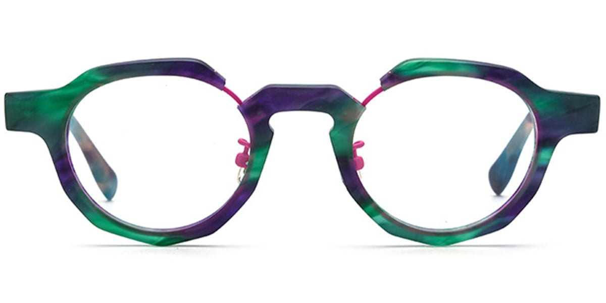 Acetate Round Frame pattern-green