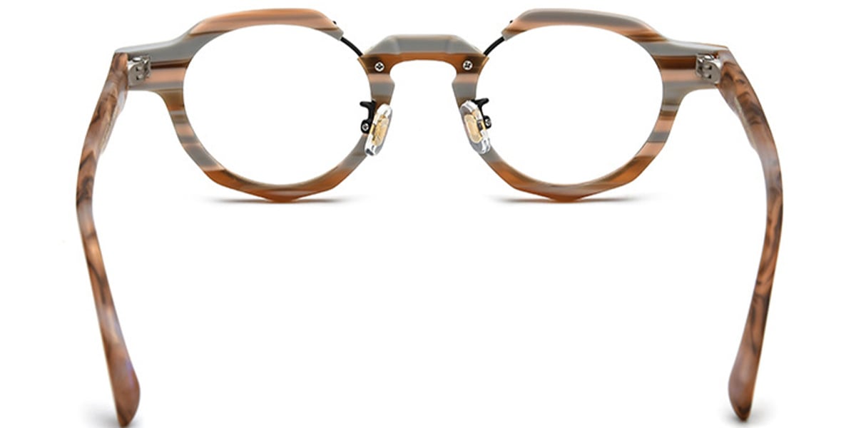 Acetate Round Frame pattern-brown