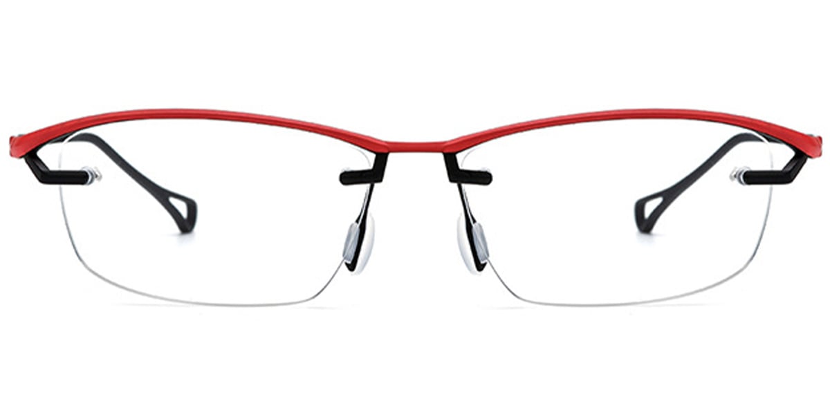 Titanium Rectangle Frame black-red