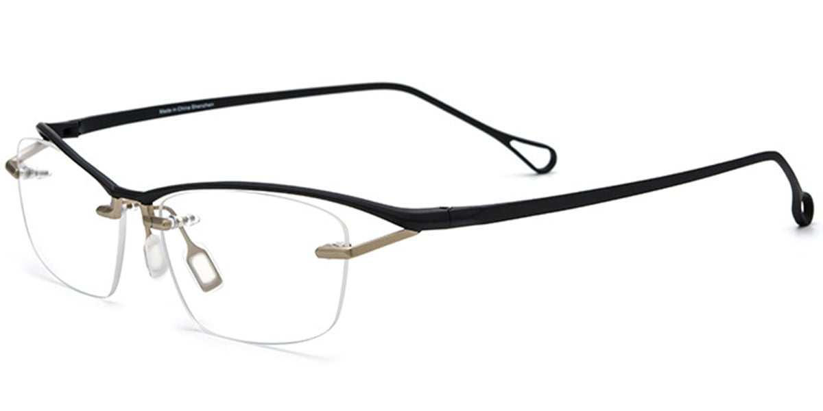 Titanium Rectangle Frame black-silver