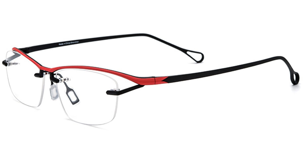 Titanium Rectangle Frame black-red