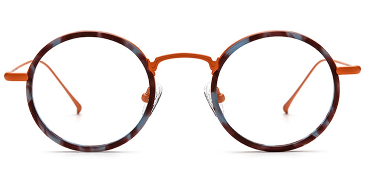 Acetate Round Frame pattern-orange