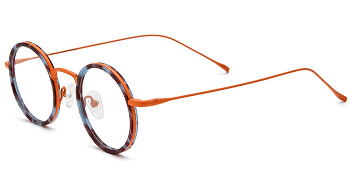 Acetate Round Frame pattern-orange