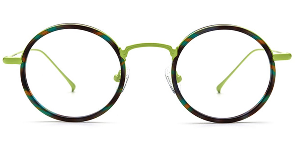 Acetate Round Frame pattern-green