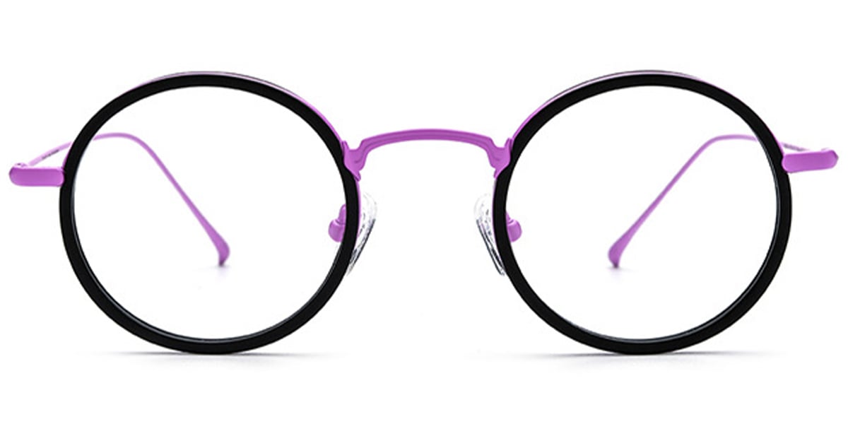 Acetate Round Frame pattern-purple