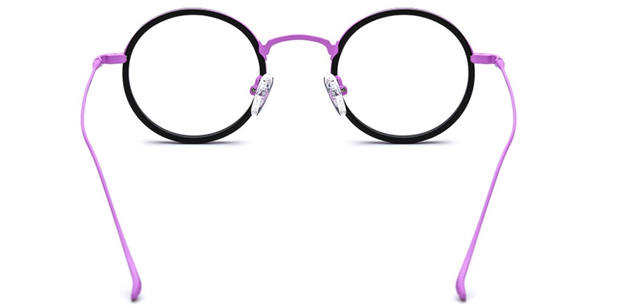 Acetate Round Frame pattern-purple