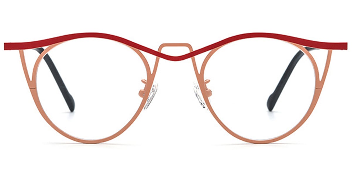 Titanium Cat Eye Frame pattern-orange