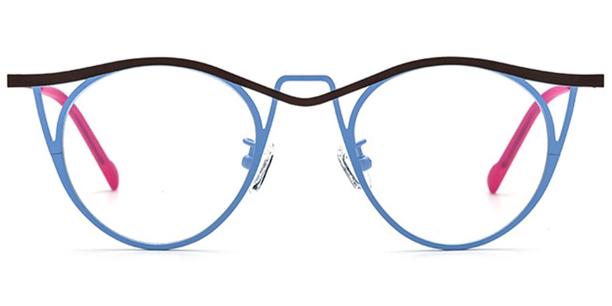 Titanium Cat Eye Frame pattern-blue