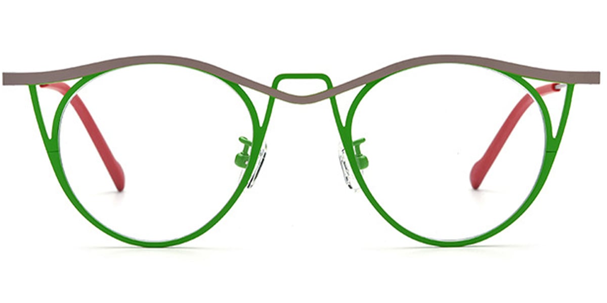 Titanium Cat Eye Frame pattern-green