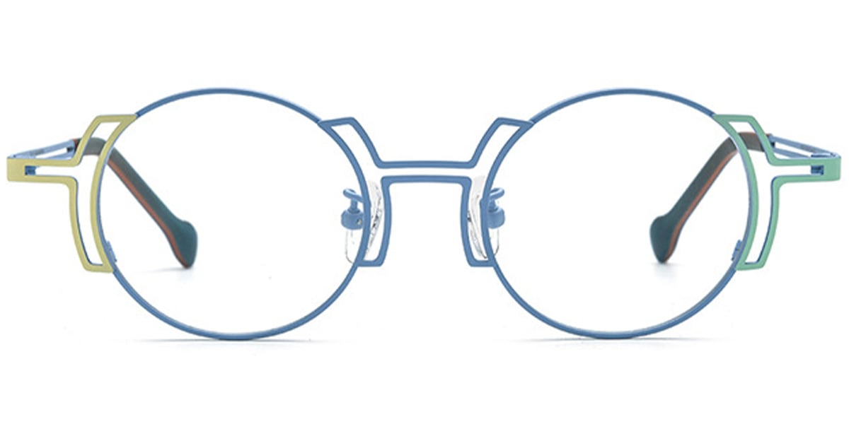 Titanium Round Frame pattern-blue