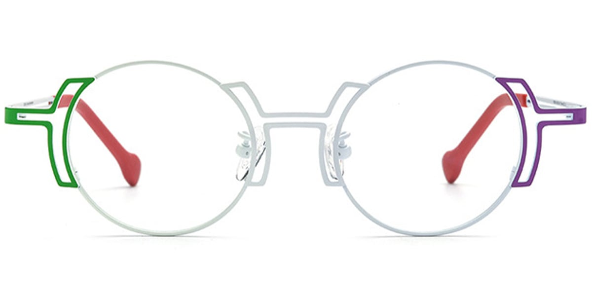 Titanium Round Frame pattern-white