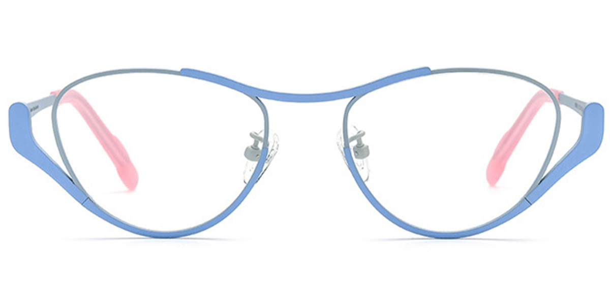 Titanium Cat Eye Geometric Frame pattern-blue